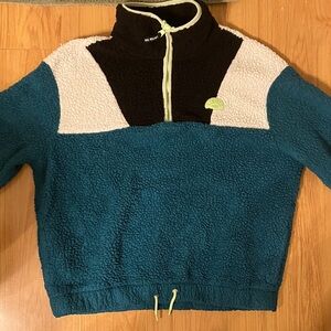 Limited Too Teal, Black & White Sherpa Pullover